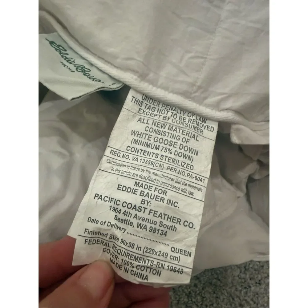Eddie Bauer Goose Down Queen Baffle Duvet Blanket